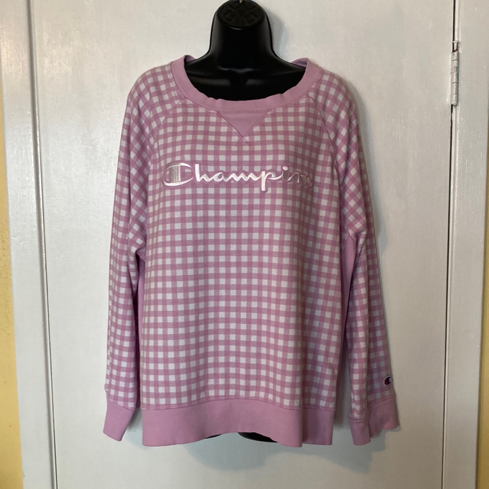 Champion Women’s Pink/Purple Checkerboard Sweater